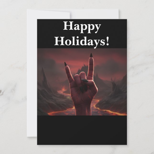 Tarjeta Festiva Satanic Happy Holidays (Anverso)