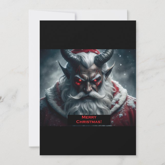 Tarjeta Festiva Satanic Santa (Anverso)