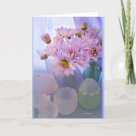 Tarjeta Festiva Satina pastel en vidrio