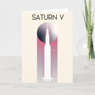 Tarjeta Festiva Saturn V Apolo Space Art
