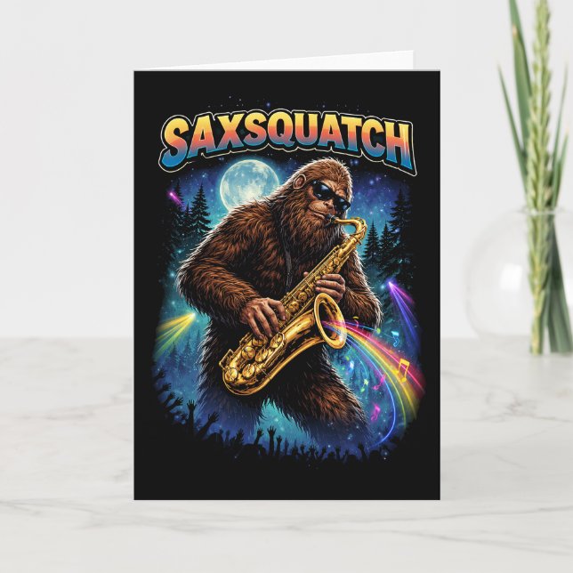 Tarjeta Festiva Saxsquatch (Anverso)