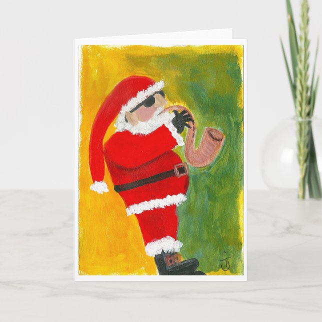 Tarjeta Festiva Saxy Santa (Anverso)