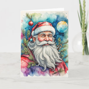 Tarjeta Festiva Sazones de saludos de Santa Claus