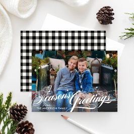 Tarjeta Festiva Sazons Greetings Elegant Calligraphy Script Photo