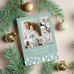 Tarjeta Festiva Scandi Trees   Modern Minimalist Photo Collage