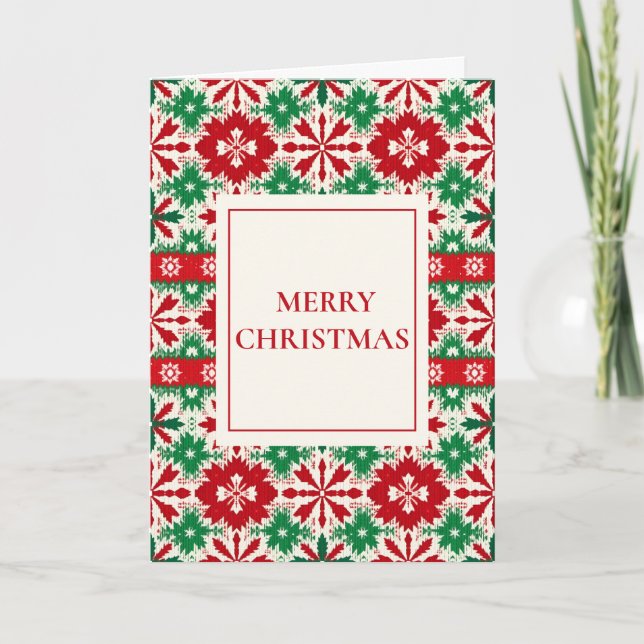 Tarjeta Festiva Scandinavian Isle Merry Christmas (Blank Inside) (Anverso)