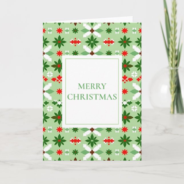 Tarjeta Festiva Scandinavian Isle Merry Christmas (Blank Inside) (Anverso)