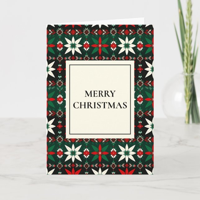 Tarjeta Festiva Scandinavian Isle Merry Christmas (Blank Inside) (Anverso)