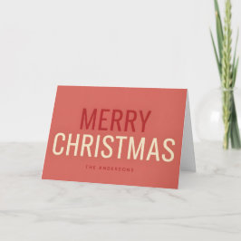 Tarjeta Festiva Scandinavian Retro Script Merry Christmas