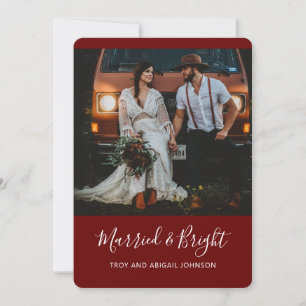 Tarjeta Festiva SCARLETT Red Married & Bright New