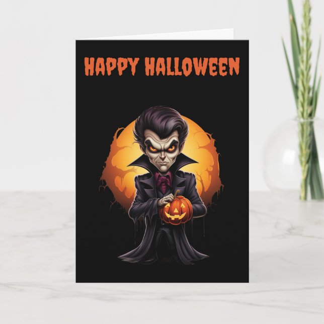 Tarjeta Festiva Scary Halloween Vampire (Anverso)