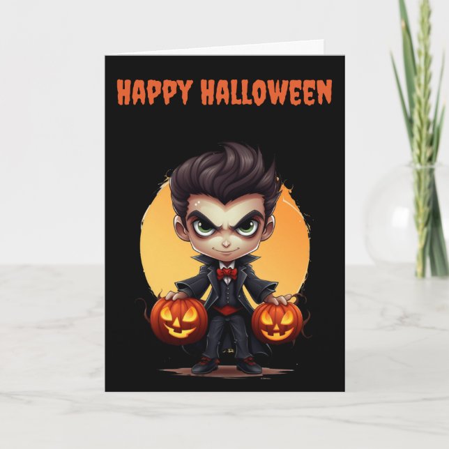 Tarjeta Festiva Scary Halloween Vampire (Anverso)