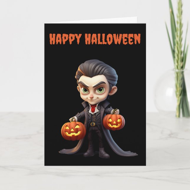 Tarjeta Festiva Scary Halloween Vampire (Anverso)