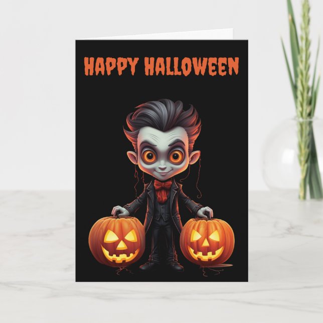 Tarjeta Festiva Scary Halloween Vampire (Anverso)