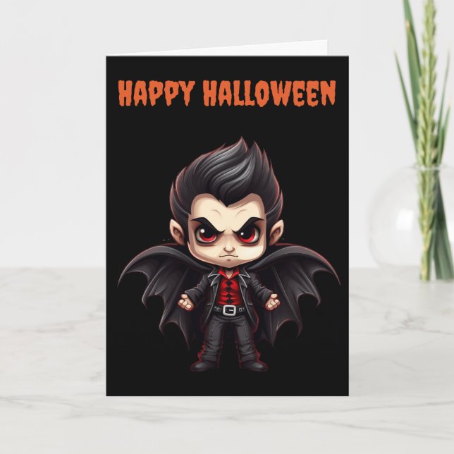 Tarjeta Festiva Scary Halloween Vampire (Anverso)
