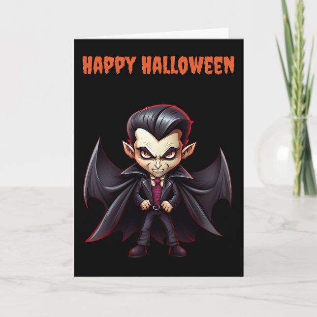 Tarjeta Festiva Scary Halloween Vampire (Anverso)