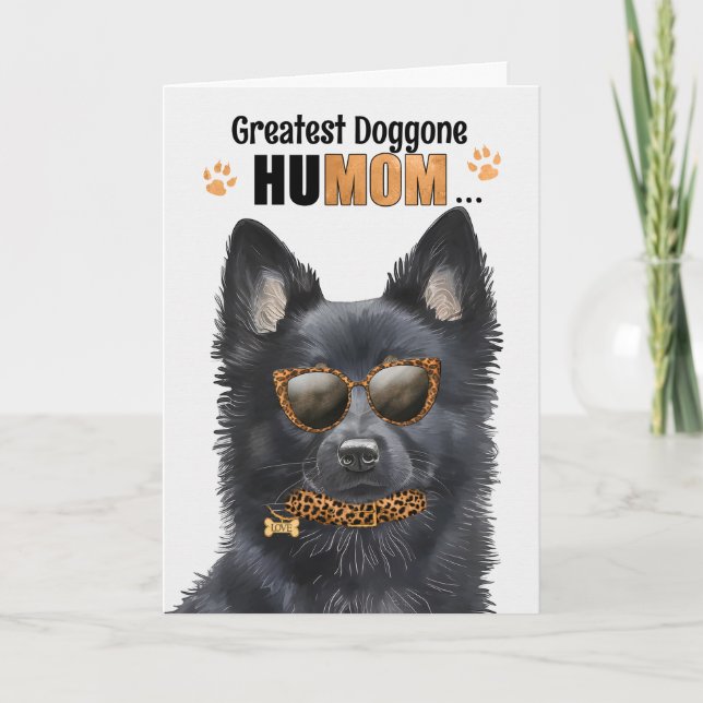 Tarjeta Festiva Schipperke Dog Mejor HuMOM Día de la Madre (Anverso)