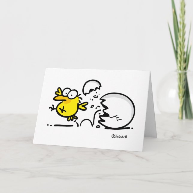 Tarjeta Festiva Schlüpfendes Küken (Anverso)