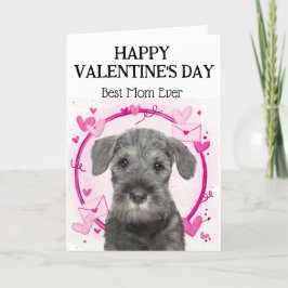 Tarjeta Festiva Schnauzer Best Mom Personalizado Día de San Valent