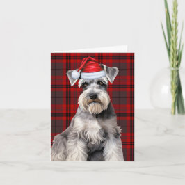 Tarjeta Festiva Schnauzer Christmas Dog Red Plaid Christmas