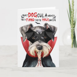 Tarjeta Festiva Schnauzer Dog Funny Count DOGcula Halloween