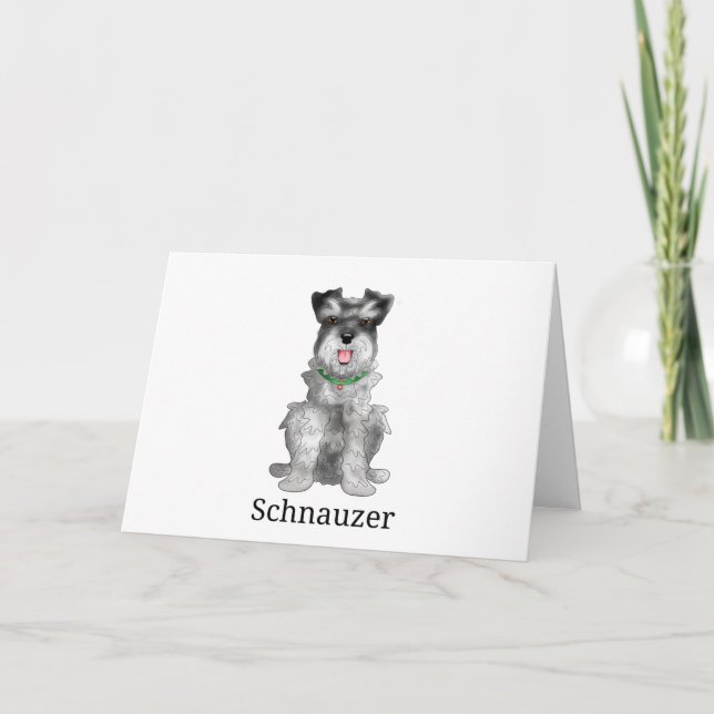 Tarjeta Festiva Schnauzer Dog l (Anverso)