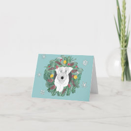 Tarjeta Festiva Schnauzer en Wreath