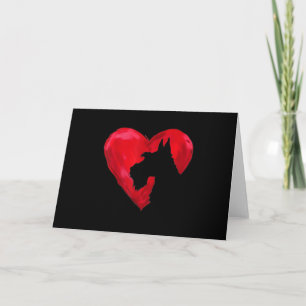 Tarjeta Festiva Schnauzer Heart Silhouette Día de San Valentín Dog