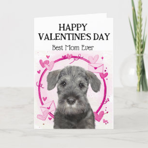 Tarjeta Festiva Schnauzer Mejor Mamá Día de San Valentín Personali