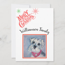Tarjeta Festiva Schnauzer Merry Christmas