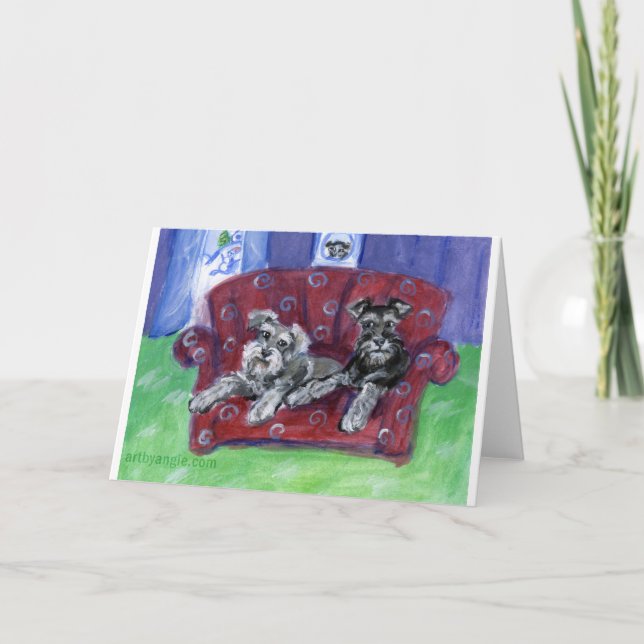 Tarjeta Festiva Schnauzers Moove (Anverso)