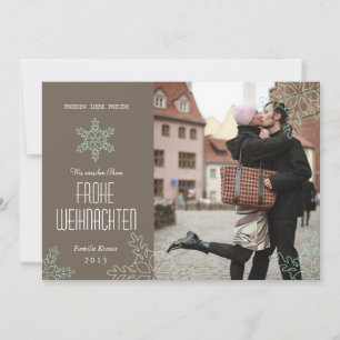 Tarjeta Festiva Schneeflocken Foto Weihnachten