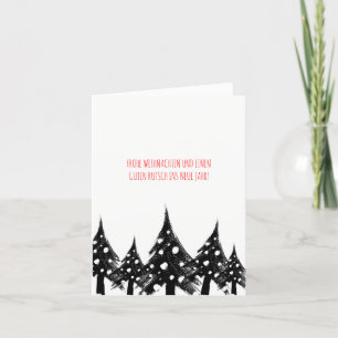 Tarjeta Festiva Schwarz weiß rot, minimal, modern Weihnachtskarten