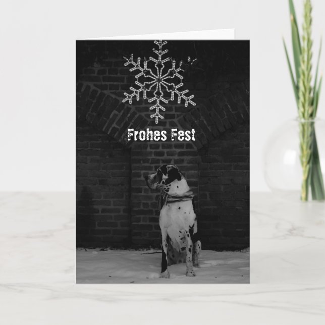 Tarjeta Festiva Schwarz Weiß Weihnachtskarten (Anverso)