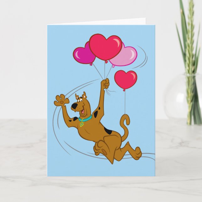 Tarjeta Festiva Scooby Doo - Heart Balloons (Anverso)