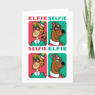 Tarjeta Festiva Scooby-Doo y Shaggy "Selfie de duendes"