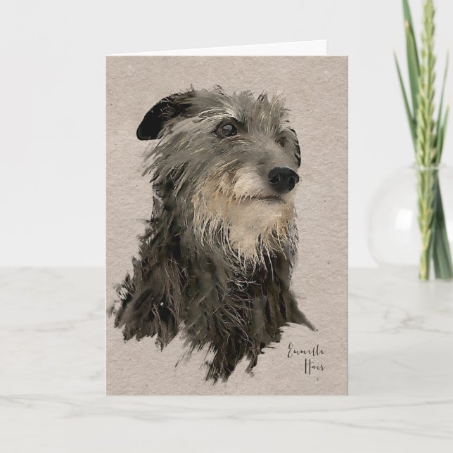 Tarjeta Festiva Scottish deerhound Twilight (Anverso)