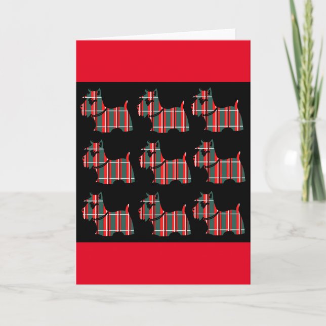 TARJETA FESTIVA SCOTTISH TERRIER (Anverso)