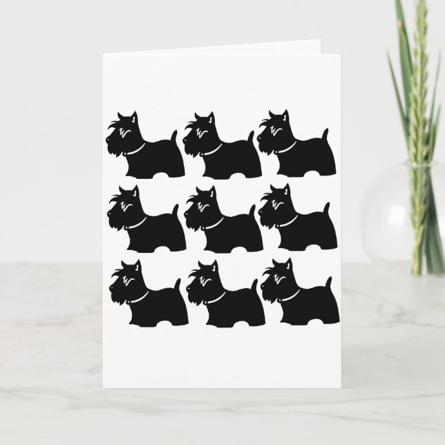 TARJETA FESTIVA SCOTTISH TERRIER (Anverso)
