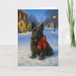Tarjeta Festiva Scottish Terrier Holiday Card