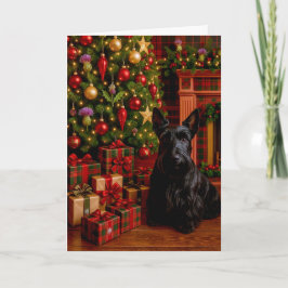 Tarjeta Festiva Scottish Terrier Holiday Card