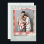 Tarjeta Festiva Scrapbooking Holidays | Festive 3 photo<br><div class="desc">Double-sided digital Scrapbooking layout photo greeting cards with playful colour scheme that is a fresh take on the traditional Christmas look. Your photo is framed with a red checkered paper, with cheerful washi tapes at the corners. Add your photos, your name and years and a custom message on the back....</div>