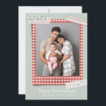 Tarjeta Festiva Scrapbooking Holidays | Festive 3 photo<br><div class="desc">Double-sided digital Scrapbooking layout photo greeting cards with playful colour scheme that is a fresh take on the traditional Christmas look. Your photo is framed with a red checkered paper, with cheerful washi tapes at the corners. Add your photos, your name and years and a custom message on the back....</div>