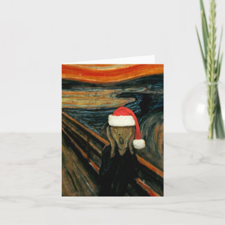 Tarjeta Festiva Scream Santa Note Card