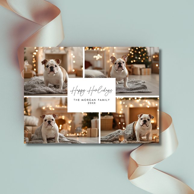 Tarjeta Festiva Script 4 Collage de fotos Happy Howlidays Dog Phot (Subido por el creador)