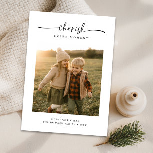 Tarjeta Festiva Script Apreciar a cada momento Navidades de fotos 