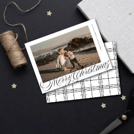 Tarjeta Festiva Script de caligrafía clásica Feria navideña