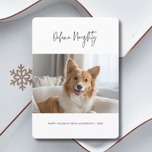 Tarjeta Festiva Script Definir Navidades traviesos Mascota de perr