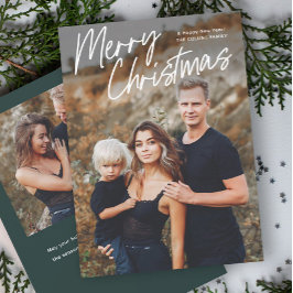 Tarjeta Festiva Script Letting Merry Christmas 2 Photo