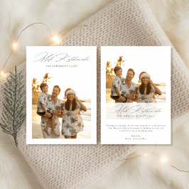 Tarjeta Festiva Script Mele Kalikimaka Foto Familiar Tropical